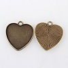 Vintage Tibetan Style Alloy Heart Pendant Cabochon Settings X-TIBEP-M018-145AB-NF-2