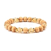 4Pcs 4 Style Synthetic Watermelon Stone & Hematite & Wood Beaded Stretch Bracelets Set BJEW-JB07625-4