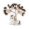 Natural Tiger Eye Chips Tree of Life Decorations DJEW-A017-01N-1