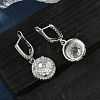 925 Sterling Silver Micro Pave Cubic Zirconia Hoop Earrings EJEW-B147-01B-01-3