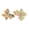 Brass Pave Cubic Zirconia Connector Charms CU-CBA4579-01G-D-3