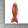 Natural Red Jasper Carved Pendants G-P599-07G-05-3