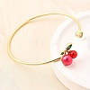 Brass Micro Pave Clear Cubic Zirconia Cuff Bangles for Women BJEW-C107-01G-2