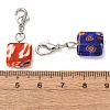 16Pcs Square Handmade Millefiori Glass Pendant Locking Stitch Markers HJEW-AB00654-4