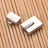 Tarnish Resistant Matte 304 Stainless Steel Rectangle Magnetic Clasps STAS-I045-04B-3