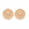 Brass Micro Pave Clear Cubic Zirconia Pendants KK-S364-116-1