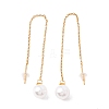 Long Chain with Plastic Pearl Dangle Stud Earrings EJEW-A067-11G-2