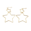 Interlock Double Open Star Dangle Earrings EJEW-C007-01G-1