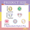 14Pcs 2 Bags Oval/Heart/Flat Round Polyester Embroidery Sew On Patches PATC-CY0001-75-2