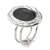 304 Stainless Steel Enamel Open Cuff Rings for Women RJEW-F166-47P-01-1