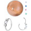 316L Surgical Stainless Steel & Round Synthetic Opal Hoop Nose Rings WG47E0A-03-1