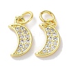 Rack Plating Brass Micro Pave Cubic Zirconia Pendants KK-Z039-21G-1