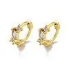 Brass Micro Pave Cubic Zirconia Hoop Earring EJEW-C088-01H-G-1