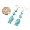 Ocean Series Synthetic Turquoise Dangle Earrings EJEW-JE05849-6