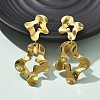 304 Stainless Steel Dangle Stud Earrings for Women EJEW-K268-13A-G-1