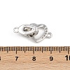 Brass Micro Pave Clear Cubic Zirconia Interlocking Clasps KK-C075-37P-3