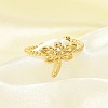 304 Stainless Steel Crystal Rhinestone Cuff Rings for Women RJEW-G338-02G-3