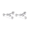 Brass Micro Pave Clear Cubic Zirconia Stud Earrings EJEW-F258-01G-P-1