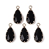 Natural Obsidian Faceted Pendants G-Q606-104G-01-1