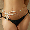 Iron & Plastic Imitation Pearl Butterfly Multilayer Waist Chains WG7FE85-03-1