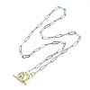 Unisex PVD Vacuum Plating 304 Stainless Steel Paperclip Chain Necklaces NJEW-H215-04MC-1