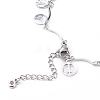 304 Stainless Steel Peace Sign Charm Anklets AJEW-AN00394-02-2