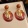 304 Stainless Steel & Resin Stud Dangle Earrings for Women SA-CBA717A-01G-03-1