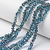 Electroplate Transparent Glass Beads Strands EGLA-A034-T6mm-Q12-1
