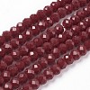 Faceted Solid Color Glass Rondelle Beads Strands LS-GLAA-Q044-6mm-25-1