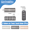DICOSMETIC 9Pcs 3 Colors Alloy Watch Band Adapter Connectors FIND-DC0004-29-2