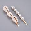 Iron Hair Clip and Stud Earrings Jewelry Sets SJEW-E331-02-4