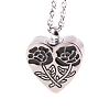 Alloy Heart with Rose Urn Ashes Pendant Necklace BOTT-PW0005-31-1
