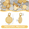 48Pcs 2 Colors 304 Stainless Steel Charms STAS-FH0002-29B-2