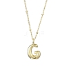 1Pc Initial Letter Brass Pendant Necklaces NJEW-YW0001-24G-1