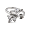 Brass Pave Clear Cubic Zirconia Earring Findings KK-D369-10P-2