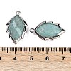 Natural Amazonite Faceted Leaf Pendants G-I375-04P-02-3