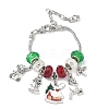 4Pcs 4 Styles Christmas Theme Glass & Alloy European Beads Bracelet Sets for Women BJEW-JB11198-2