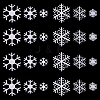 24Pcs 6 Styles Cloth Snowflake Self-adhesion Embroidery Sew on Appliques PATC-MA0001-11-1