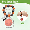 1Pc Printed Acrylic & Faux Suede Tassel Pendant & Wood Bead Keychains HJEW-SP0001-86F-2