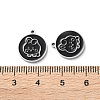 304 Stainless Steel Black Enamel Charms STAS-M102-17P-03-3