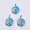 Synthetic Turquoise Kitten Pendants G-K234-D08-1