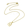 Ion Plating(IP) Rectangle with Initial Letter 304 Stainless Steel Pendant Necklace NJEW-R265-04G-M-3