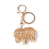 Elephant Zinc Alloy Enamel with Rhinestone Pendant Keychain KEYC-G061-01C-2