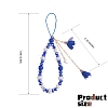 Polymer Clay Rhinestone & Glass Beaded Chain Mobile Strap HJEW-SW00021-01-2