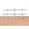 Brass Pave Clear Cubic Zirconia 3 Star Links Connector Charms CU-H003-04P-2