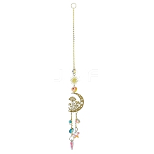 Brass Hanging Suncatchers HJEW-P018-A03