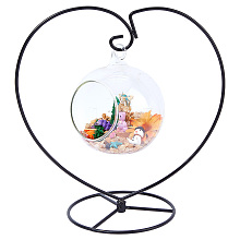 Heart Iron Wire Ornament Display Stand AJEW-WH0419-42