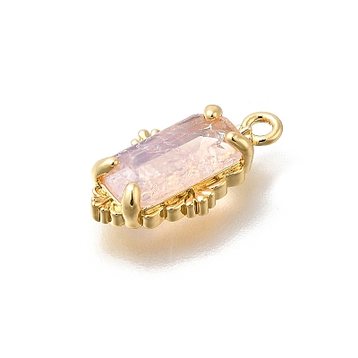 Brass Glass Charms KK-U061-10G-04-1