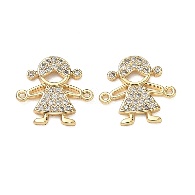 Brass Micro Pave Colorful Cubic Zirconia Connector Charms for Jewelry Making CU-CBAAA59-01G-04-1