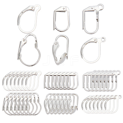 48Pcs 6 Styles Brass Leverback Earring Findings KK-AR0003-59S-1